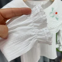 Spring fall newborn Girl Baby Clothes 1 year Birthday Princess Embroidered Shirt tops for Girl Baby clothing Shirts blouse coats 5