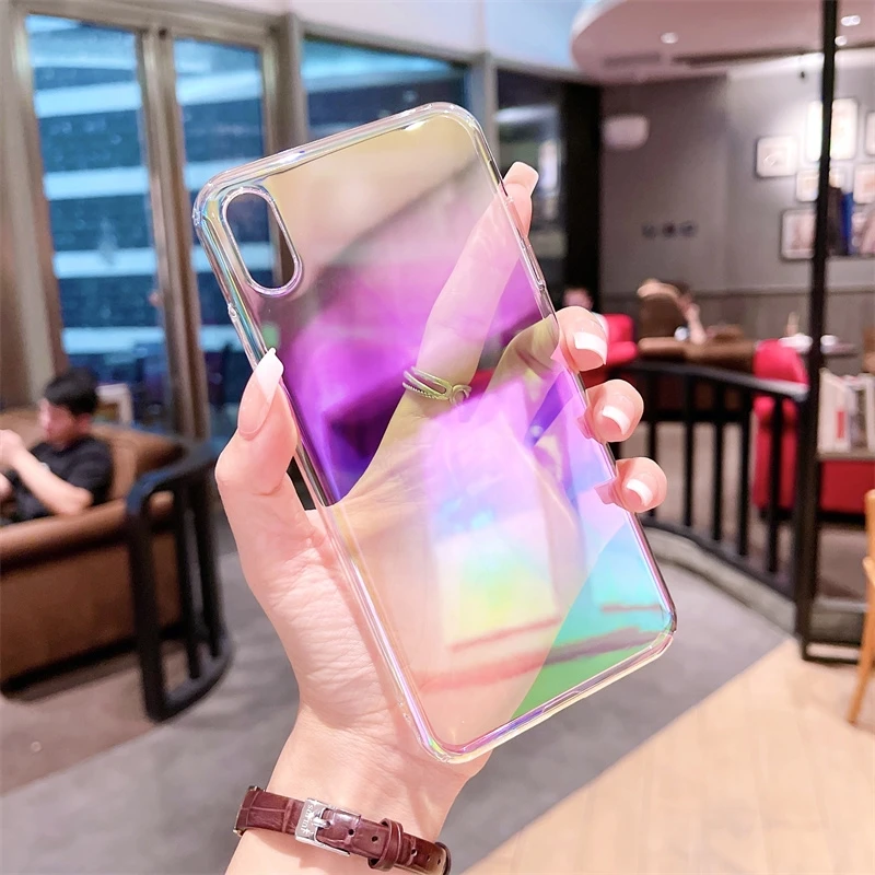 Luxury Laser Colorful Hard Plastic Phone Back Cover