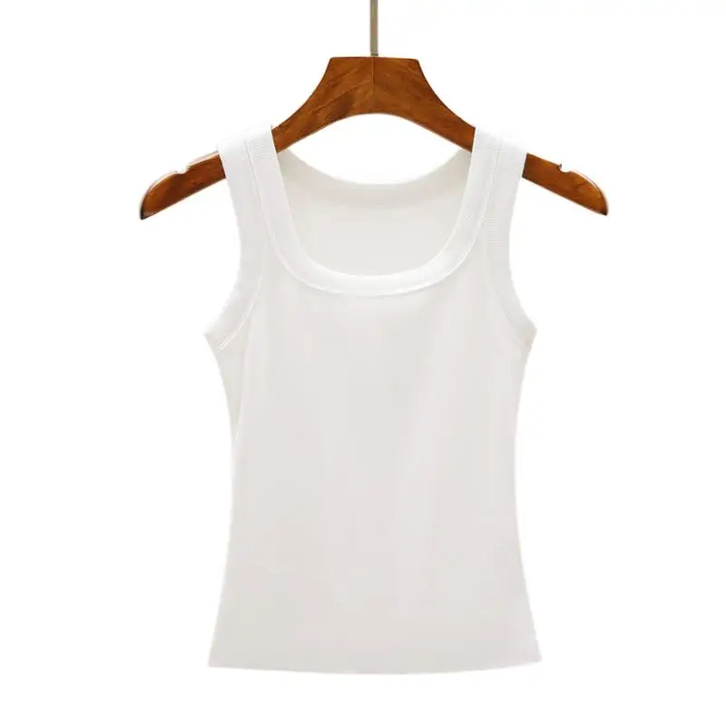 Camisole Tank Soft Cotton Top Women Summer Outfits Tight And Sexy Tank Top Knitted Bottom Shirt And Sleeveless Top For Outerwear 3