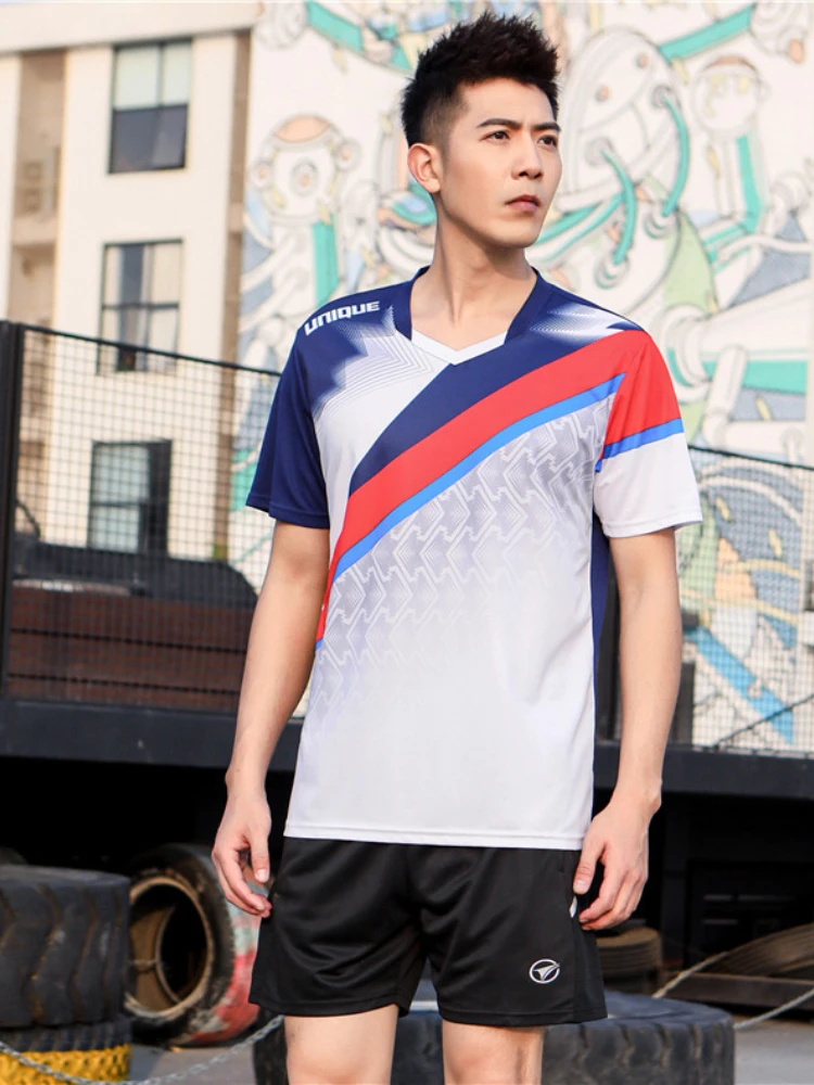 New Sports Women Men Badminton Short Sleeve Suits Tennis Shirt Shorts Table Tennis Shirts Competition Training Suits Sportswear