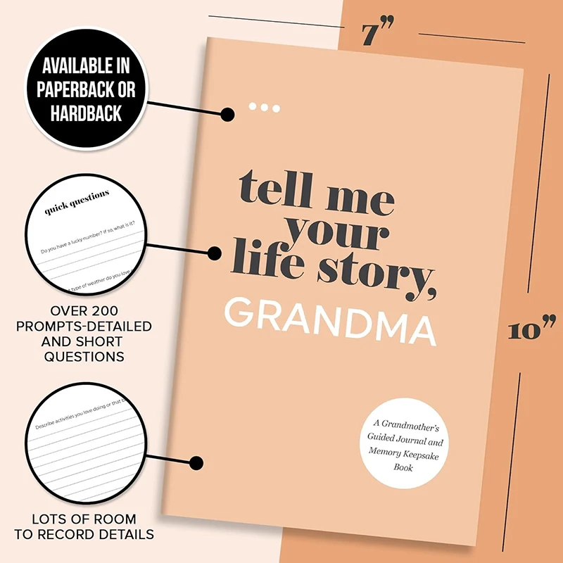Tell Me Your Life Story, Mom,Dad,Grandma,Grandpa Journal Multipurpose Journal Book Portable Notebook School Parents Gift