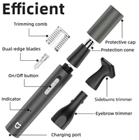 Mijia Electric Nose Ear Hair Trimmer for Men Painless Rechargeable Sideburns Eyebrows Beard 3 in 1 Hair Clipper Shaver 4