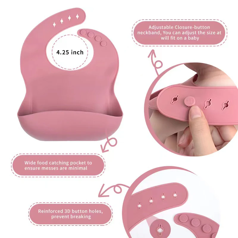 Food Grade Silicone Feeding Set Drop Resistant Suction Cup Integrated Divider Plate Bowl Fork Spoon Bib Cup Auxiliary Food Bowl 6 PCS silicone feeding set