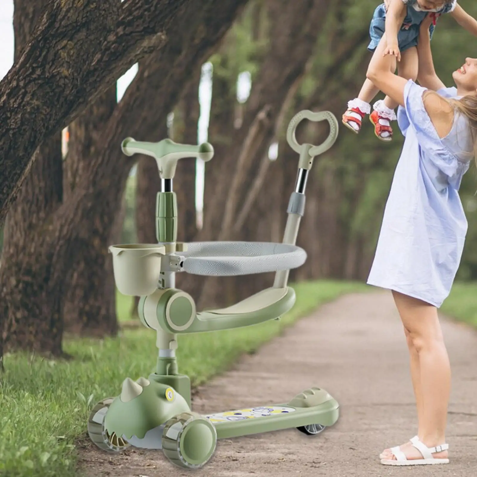 Foldable Kick Scooter Strong Load Capacity Toy Mini Scooter LED Wheel Lights