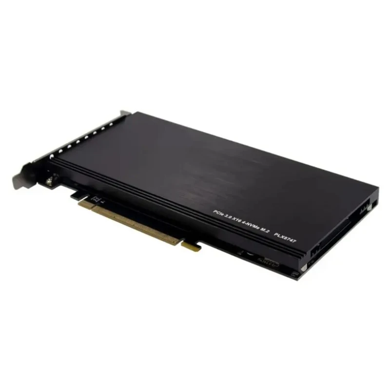 Super Fast PCIe X16 to 4 Port NVMe Expansion Card PLX8747 Control PCIe3.0 QXNF