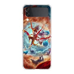 Transparent Foldable Phone Cover with Cute Nezha Design - Hard PC Shell - Z Flip 4 (B1)