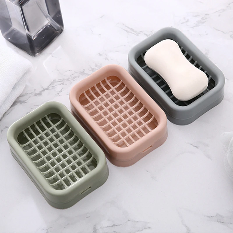 

Drain Soap Box Double Layer Drainage Laundry Soap Storage Rack Bathroom Plastic Shower Soap Box Portable Soap Storage Holder