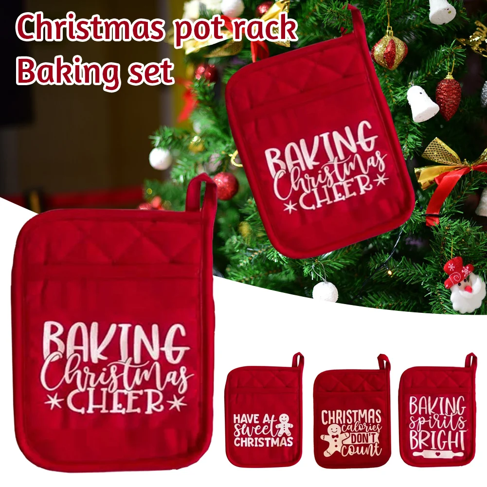 6pcs Christmas Pot Holders With Pocket Funny Kitchen Hot