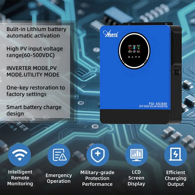 3.6KW 3600W ソーラーハイブリッドインバーター 純粋な正弦波 3.6KW 3600W ソーラーハイブリッドインバーター 純粋な正弦波