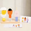 Montessori 3D Wooden Creative Character Bead Blocks Toys Set Shape Matching Puzzle Game Early Educational Toys Gift For Children 3