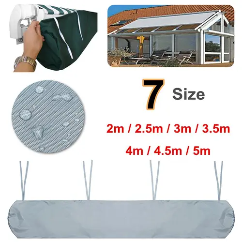 7 Sizes Patio Awning Protector Cover Patio Garden Rain Shed Storage Bag Rain Cover Retractable Roller Shutter Awning Dust Cover - Image 7