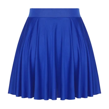 Womens Sexy Ruffle Skirt Casual Solid Color Elastic Waistband Flared Skirts Loungewear Homewear Sportwear Party Dance Clubwear 1