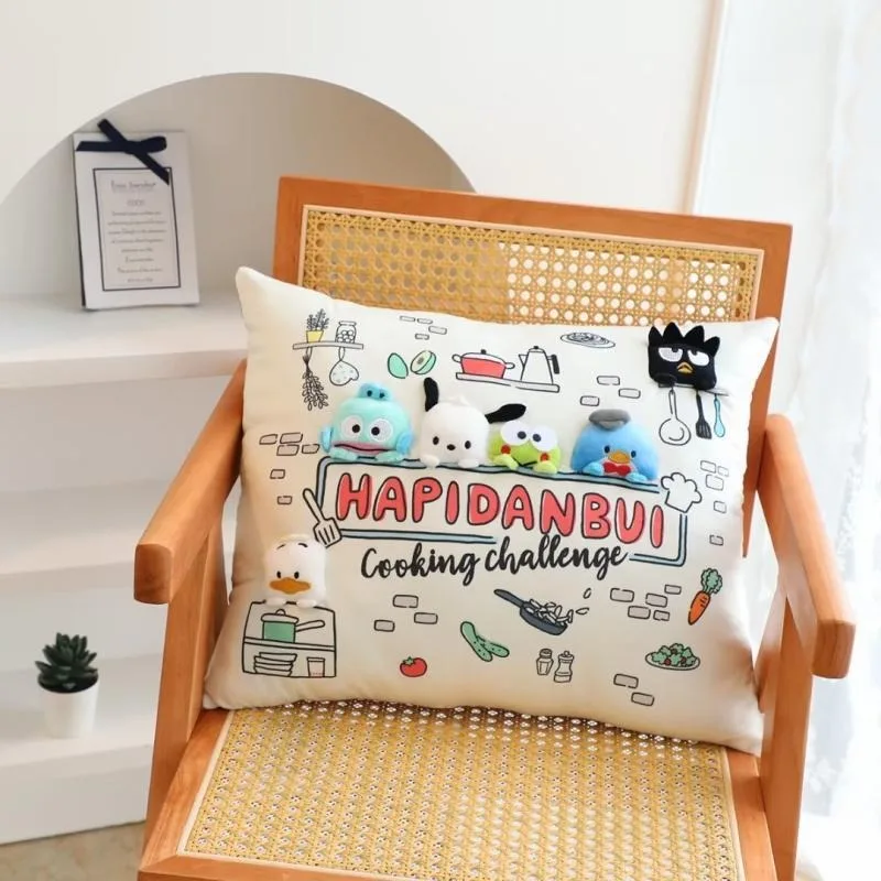 

Sanrio Pochacco Hangyodon Cushion 3D Cartoon Girl Heart Soft Comfortable Household Sofa Warm Pillow Kawaii Girls Toys Gift