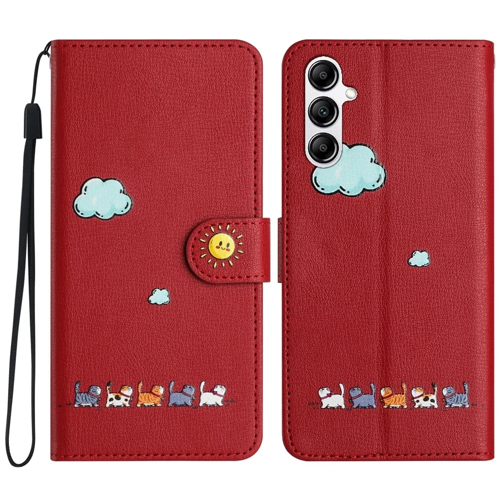 Kawaii Cat Leather Wallet Flip Phone Case & Cover