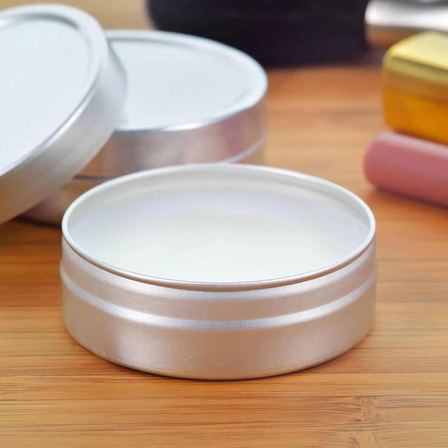 Empty Aluminum Tins Cans Silver Metal Round Cans with Screw Lid for Salve Spices Candles Lipstick 5-10pcs 5g-100g for aluminum tins cans