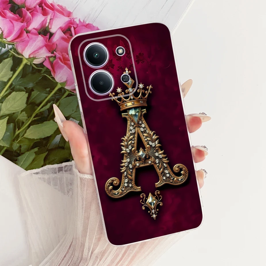 Luxury Crown Letters Clear Silicone Case