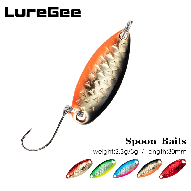 LureGee señuelo de trucha cuchara de pesca, Micro Spinner, 2,3g, 3g cucharillas de pesca para truchas cucharillas pesca cucharas de pesca cuchara española pesca de pesca|Señuelos de pesca| -