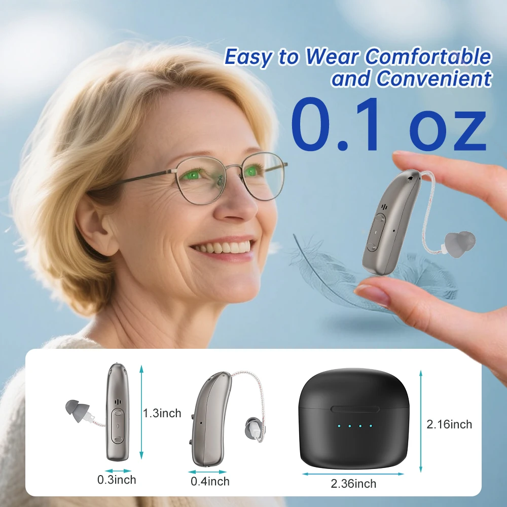 2025 Nw Mini Portable Rechargeable BTE Aides Haring - Amplificateur de Son Numérique 4 Modes pour Personnes Âgées avec Réglage_voghion.com