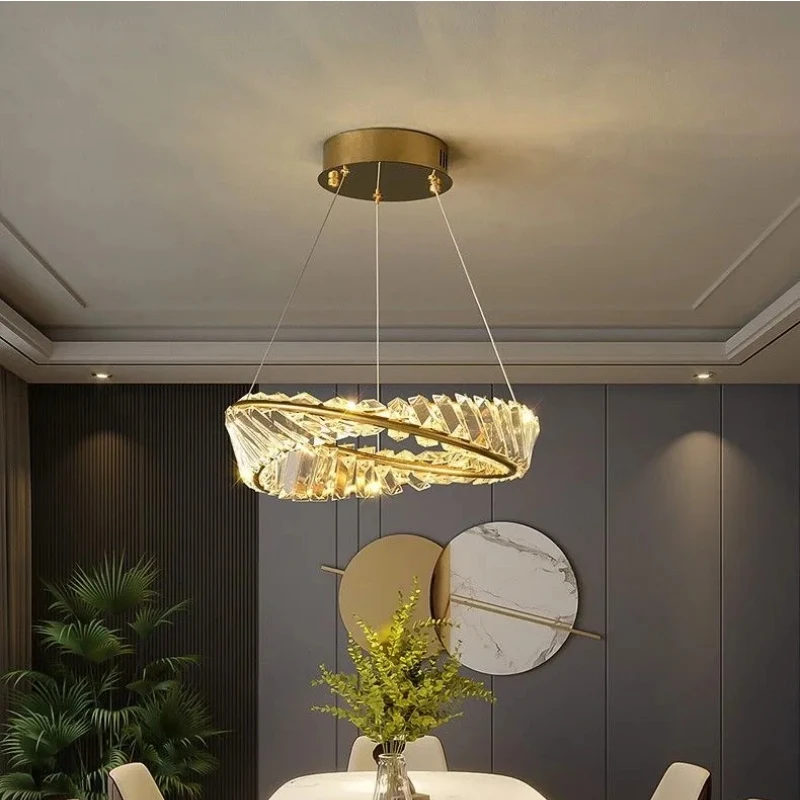 

Nordic modern style coffee shop, living room, bedroom, stainless steel crystal chandelier