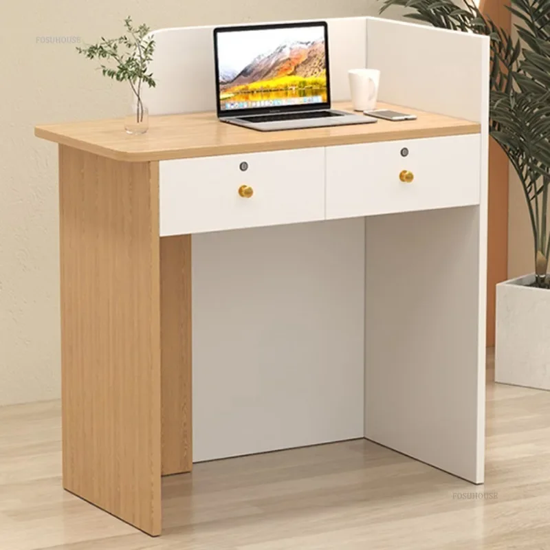 Modern Shop Hotel Reception Desks Simple Cash Register Tables for Beauty Salon Bar Counter Clothing Store Consultation Desk U