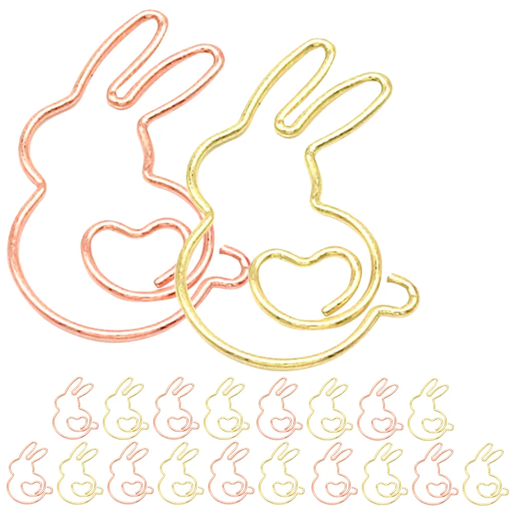 

Cute Paper Clips Rabbit Shaped 20Pcs Metal Paper Clamps Bookmark Clips File Document Clips Picture Clips Photo Clips Home