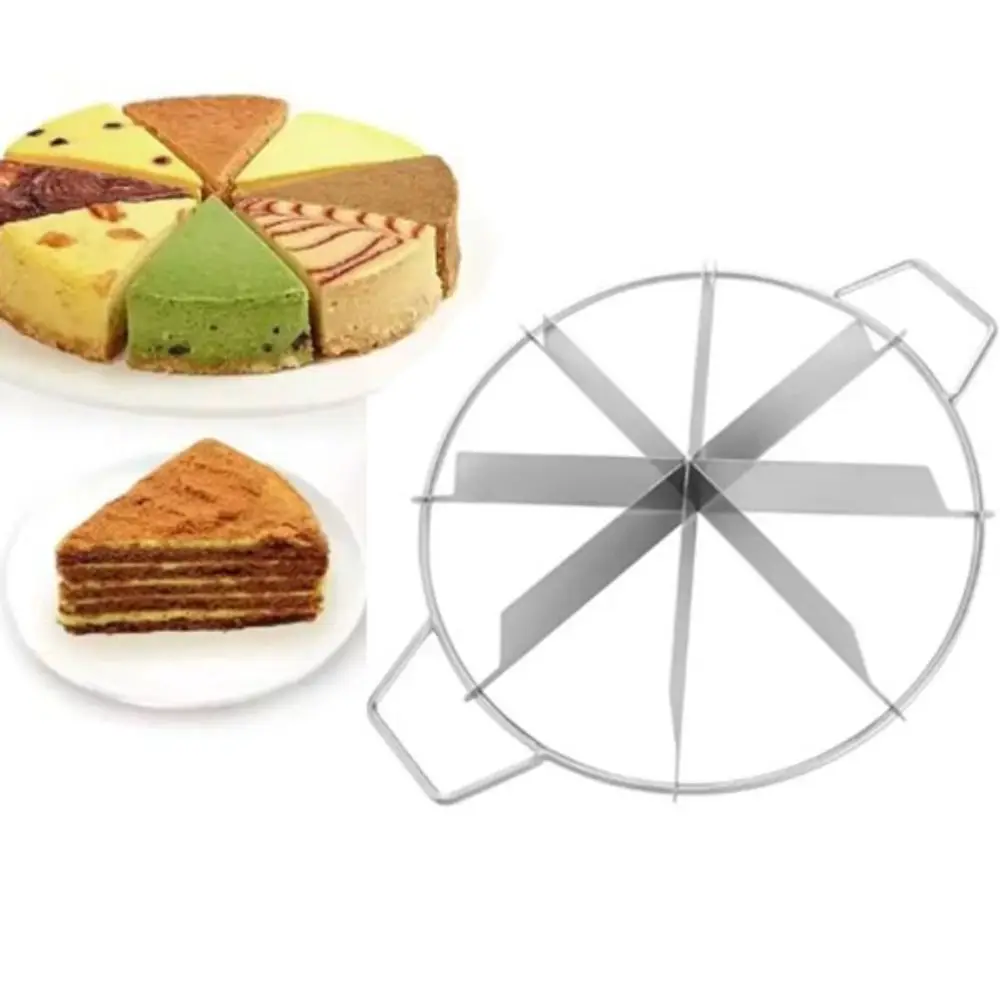 Household Stainless Steel Pizza Cutter with Handle Rust-proof Cake Slicers Divide Equally Durable Watermelon Slicer Dough pizza cutter cake cutter