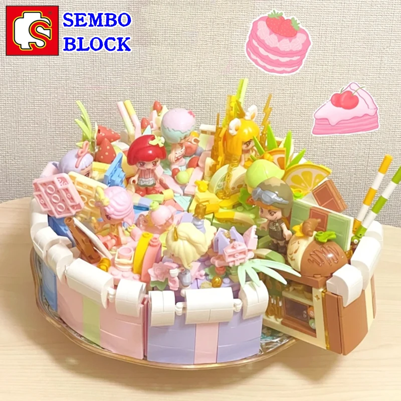 sembo-decennie-s-de-construction-de-gateau-modele-dessert-kawaii-figurine-alimentaire-rose-jouet-pour-enfants-saint-valentin-cadeau-d'anniversaire-serie-candy-planet