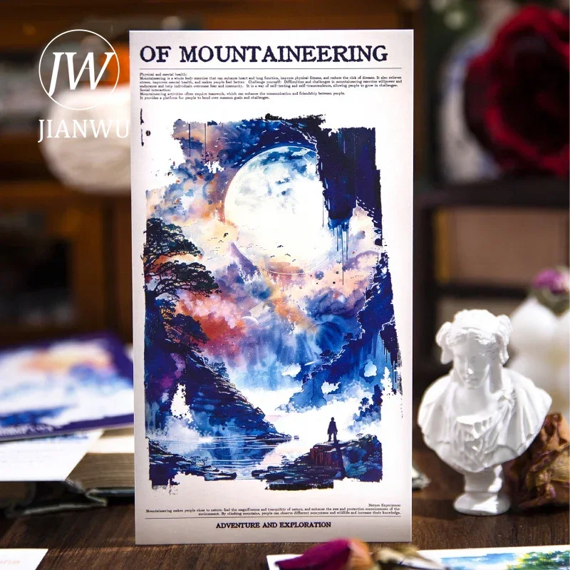 JIANWU Fantasia Series Vintage Forest Cloud Landscape Material Collage Material Paper Creative Junk Journal Scrapbook Stationery 3