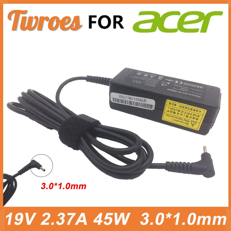 

Laptop Adapter Charger 19V 2.37A 45W 3.0*1.1MM For Acer Aspire S7 391 V3-371 Switch12 PA-1450-26 A13-045N2A 547H Chromebook 11