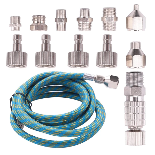 Professional Nylon Braided Airbrush Hose with Standard 1/8*1.8m(5.9ft)  Size Fitting on One End and a 1/8in For Air Brush