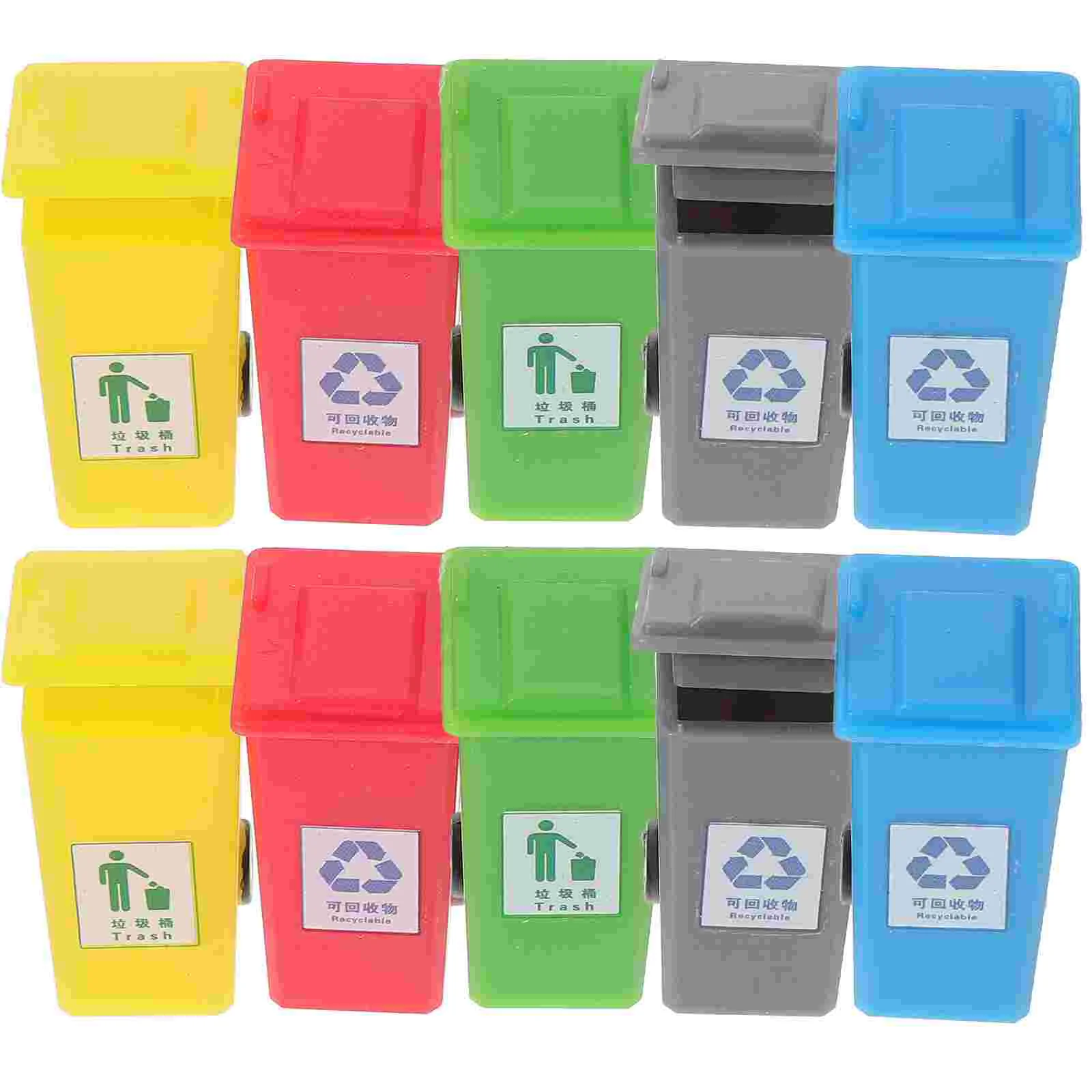 1:50 Miniature Trash Can Model Simulation Mini Waste Bin Toys Micro Landscape Dollhouse Furniture Toys