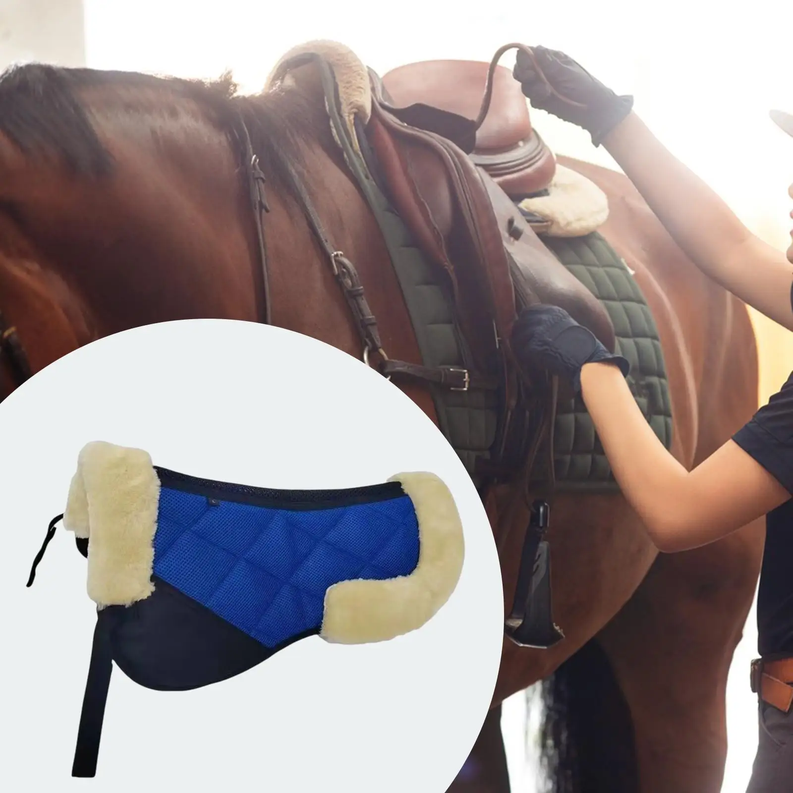 Horse English Saddle Pad Wear Resistant Quilted Contoured Thick Saddle Mat