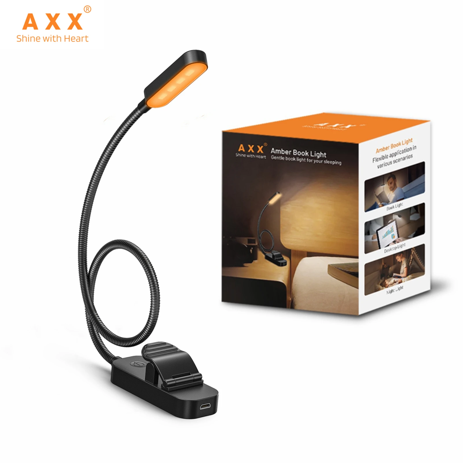 AXXClipBookLight1700KmbarLuzesdeLeituraparaCamaRecarregvel
