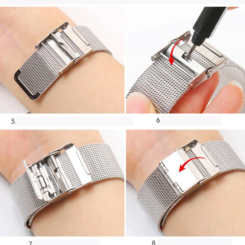 Elegant Stainless Steel Metal Watch Strap Bracelet, Compatible with Multiple Smartwatches