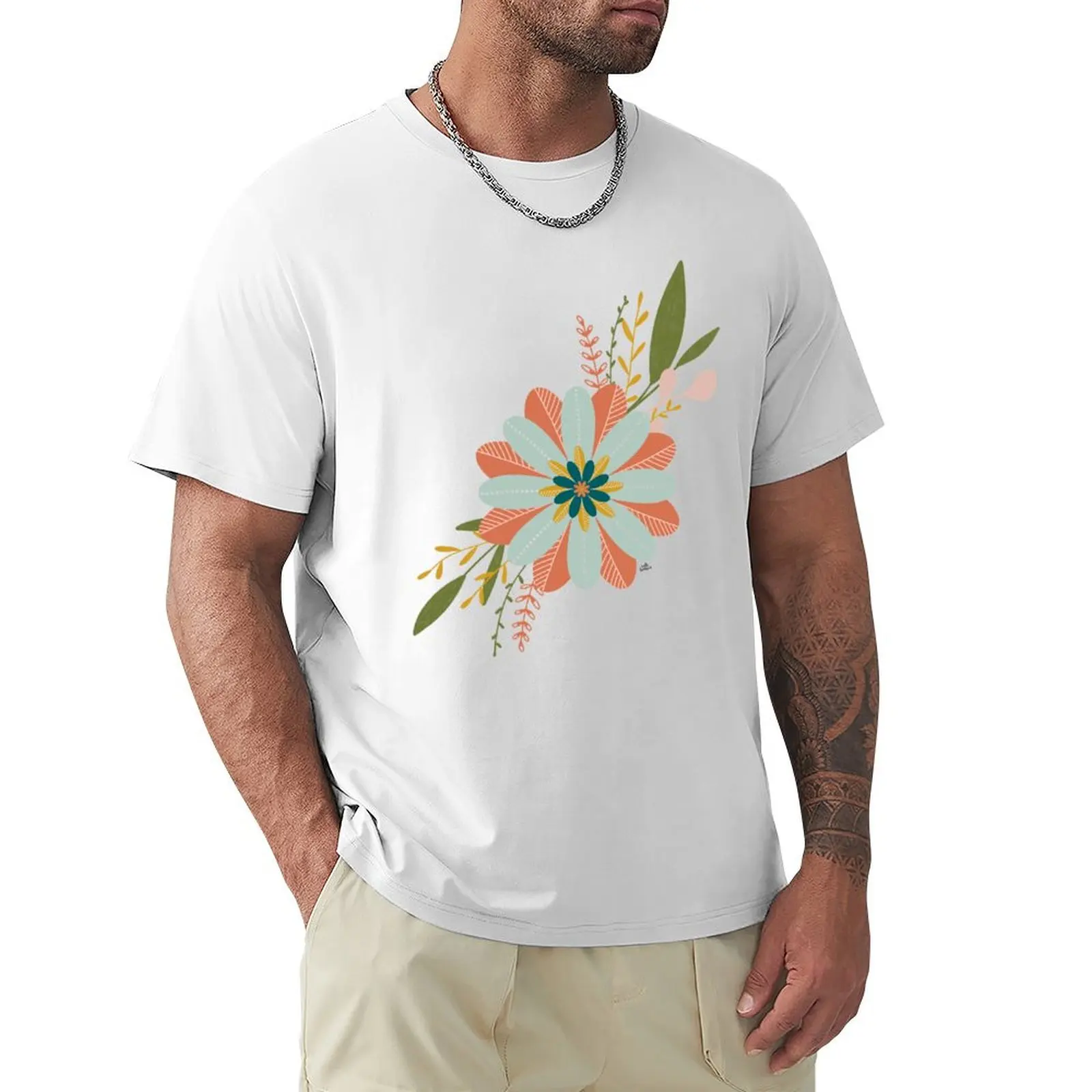 

Fall flower T-shirt quick drying graphics plus sizes clothes for men