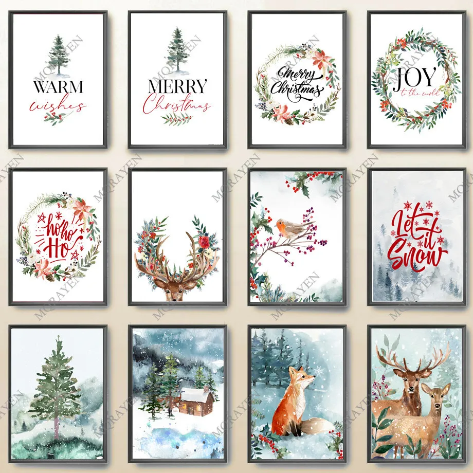 Christmas Prints Nordic Wall Canvas 1