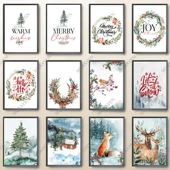 Christmas Prints Nordic Wall Canvas 1