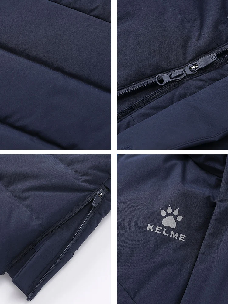 Kelme Children's Down Jacket Winter Sports And Leisure Boys' Coat Football Hooded Jacket Thickened Warm Windproof