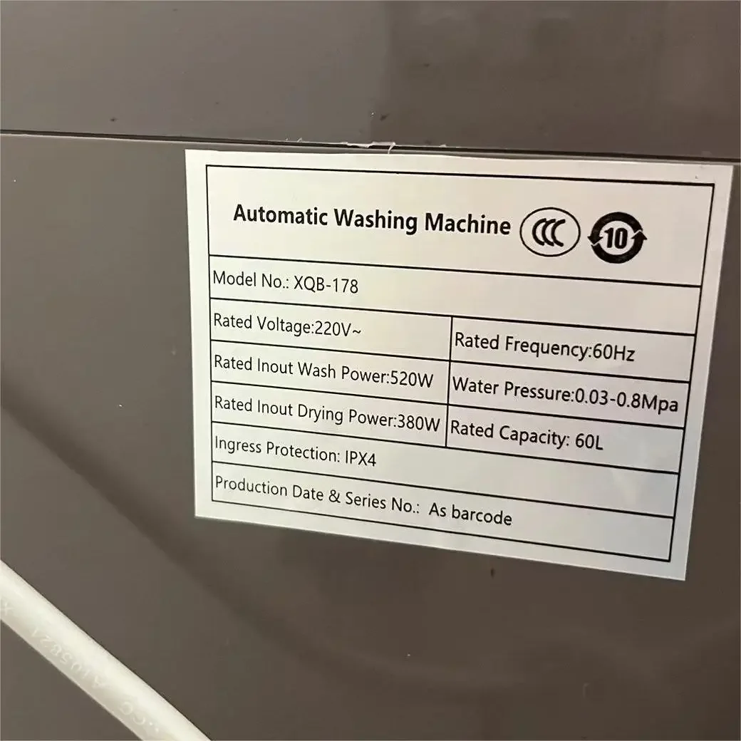 12KG Automatic Washing Machine Blue Light Antibacterial Portable Large Capacity Laundry Clothes Dryer Inverter for Home Dorms RV 6