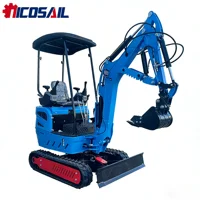 New 1.7-ton mini excavator, agricultural household small excavator, multi-attachment compact excavator