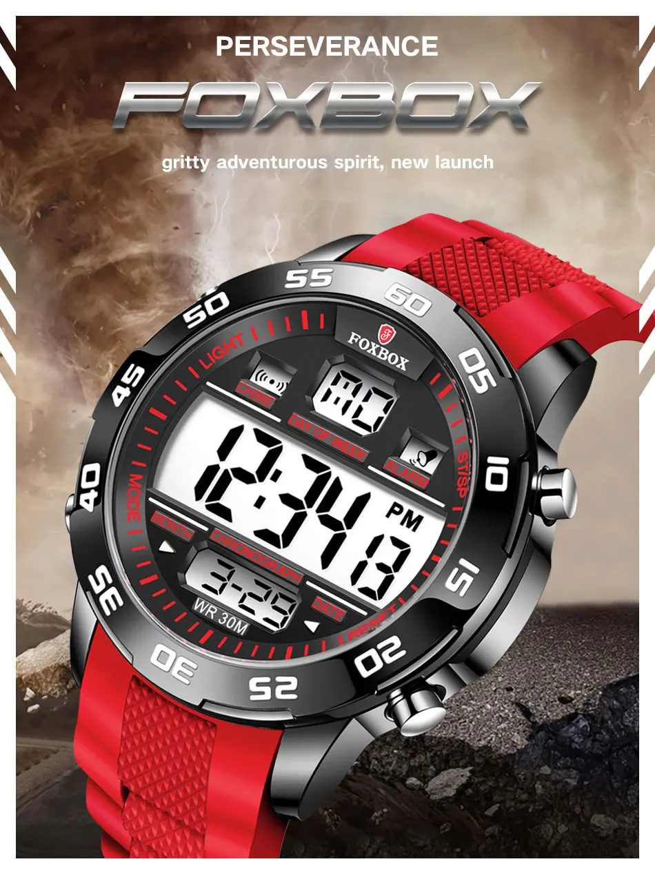 luxury electronic digital sports watch