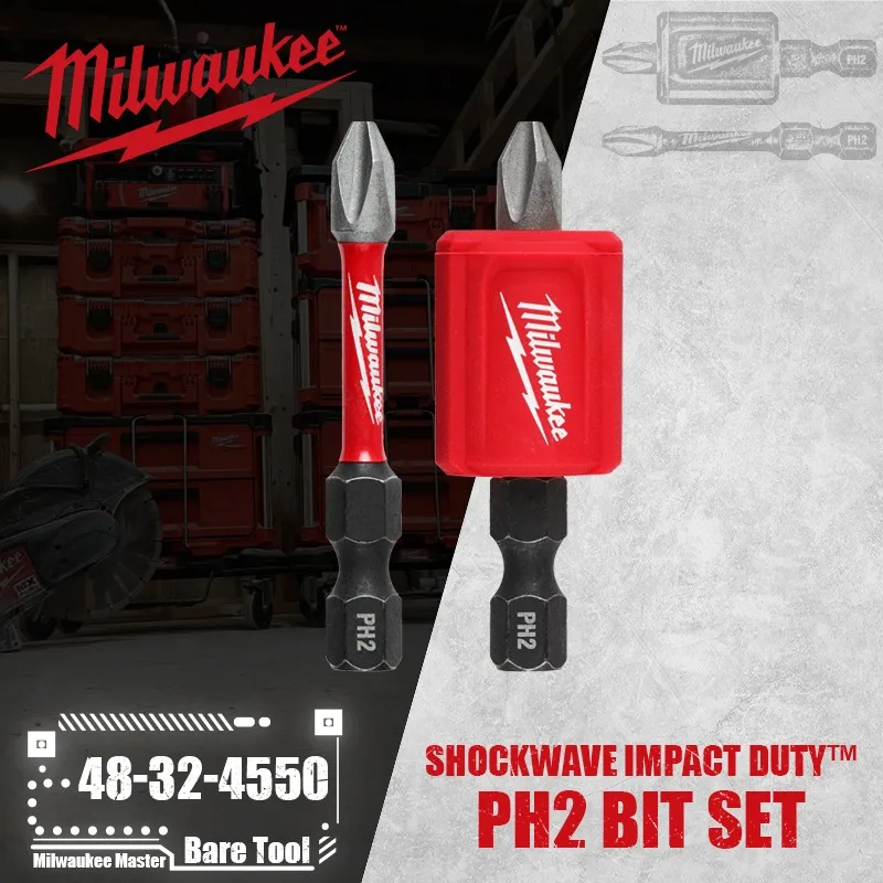 Ударная Волна Milwaukee 48-32-4550™Магнитное крепление и Набор бит PH2, 3 шт., аксессуары для электроинструментов