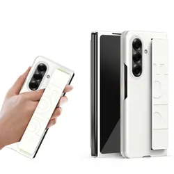 Luxury Silicone UltraThin Matte Phone Case with Wrist Strap - Galaxy Z Fold4 (WHITE)
