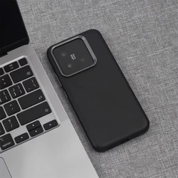 Luxury Business Retro Leather Case with Magnetic Wireless Charging and Alloy Lens Protection - Shockproof Cover - Xiaomi Mi15 Pro (SW CX Black)
