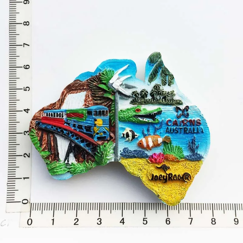 Canguro Of Australia - Magnete Da Frigo Souvenir In Vetro Cristallo E Poliresina, Fatto A Mano, 4x4 Cm, Decorazione Magnetica Per Cucina, Regalo Di Viaggio Originale - 5
