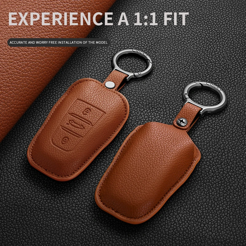 Premium Leather Car Remote Key Case - Anti-Scratch Durable Protective Cover