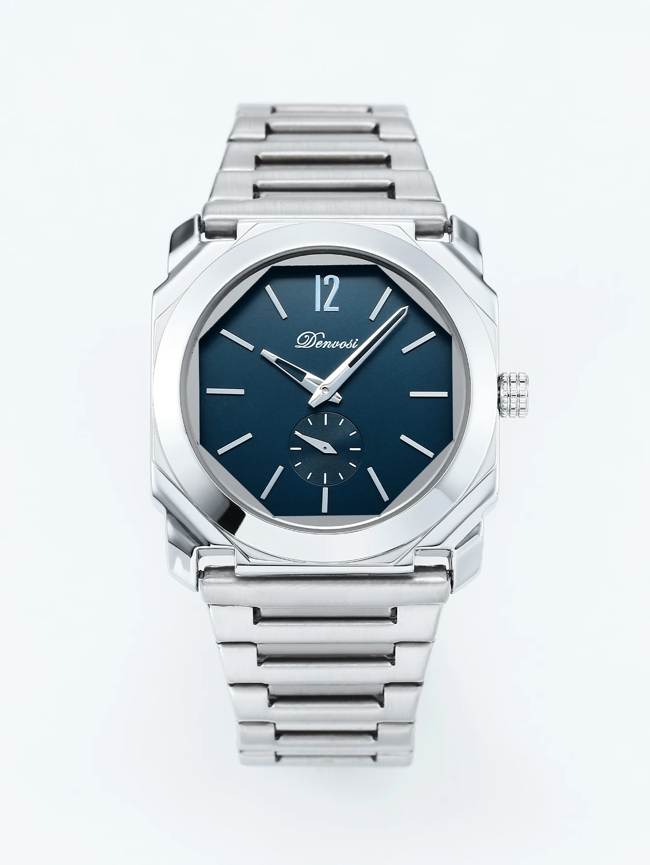 Men's Luxury Octagon Dial Stainless Steel Minimalist Wristwatch