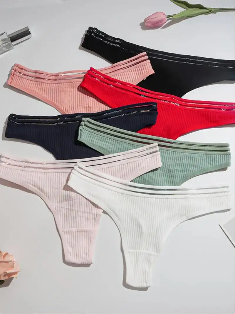 

12Pcs New Underwear For Girls Sexy G-string For Women Low Waist Breathable Cotton Thong