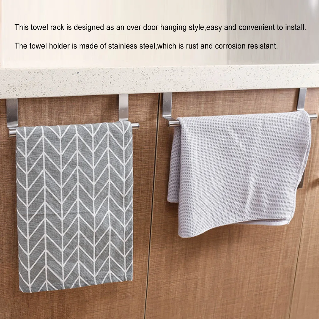 Towel Rack Holder Stainless Steel Household Bathroom Kitchen Cabinet