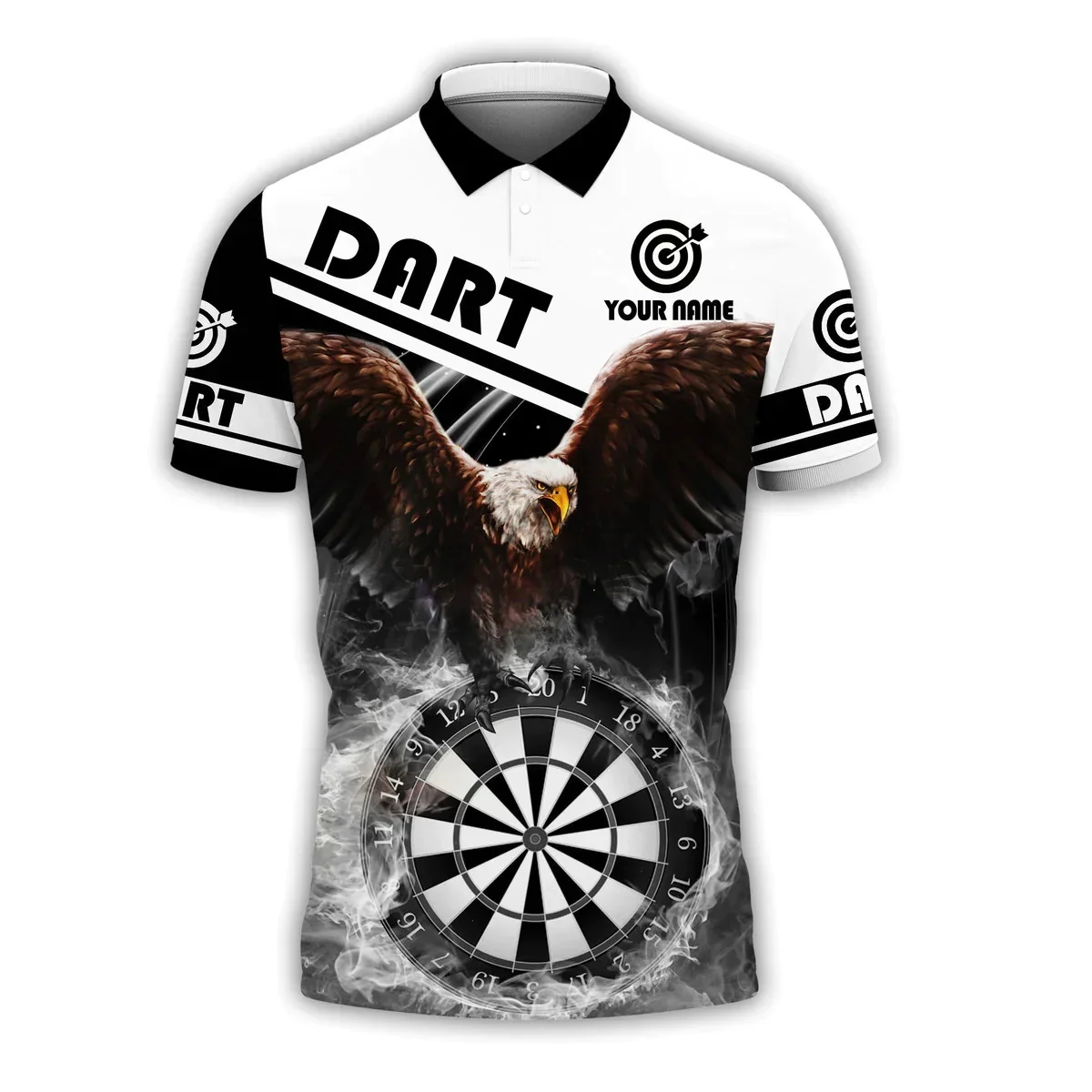 PLstar Cosmos Personalisierte Name Darts Player 3D Gedruckt Sommer Polo-Shirt Unisex Kurzarm Shirts Geschenk für Darts Liebhaber POL-38 – Detail 23